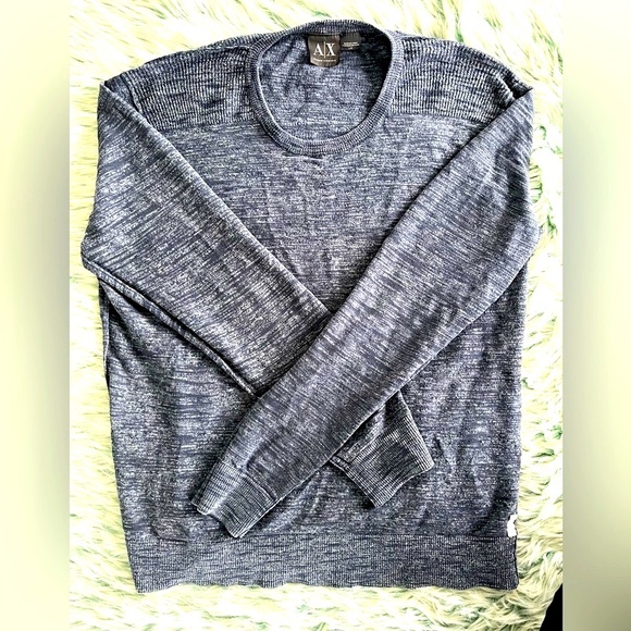 Armani Exchange, Heathered Blue Sweater, Size Large - Picture 1 of 11
